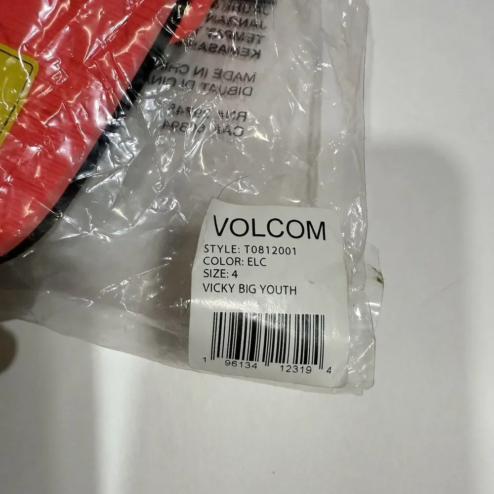 Volcom Vicky Big Youth Sandal Size 4 Unisex - Electric Coral - NWT